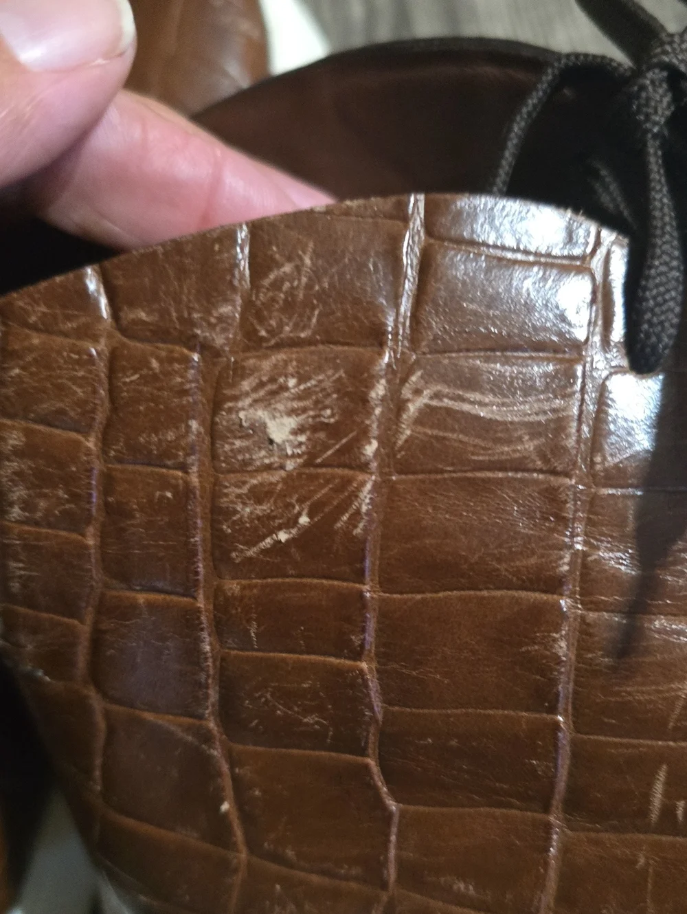 Louis Vuitton Brown Croc-Embossed Leather Chukka Boots with White Sole